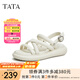 他她（TATA）白色沙灘涼鞋女軟底松糕鞋外穿百搭夏季新款WDP01BL3 米白 35