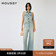 moussy【新復(fù)古回潮】 復(fù)古港風(fēng)做舊無袖連體褲牛仔褲010HA711-1681 111淺藍(lán)色 S 00001