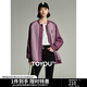 初語(yǔ)深紫色加厚拼接毛絨立領(lǐng)棒球服棉衣女2023冬季新款棉服厚外套 深紫色 M