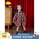 moimoln小云朵童裝冬季新款女童連衣裙女寶寶裙子?jì)雰貉髿夤魅?藏青色 100cm