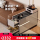 中邸可移動邊幾沙發(fā)邊柜茶水柜2025新款茶臺輕奢現(xiàn)代高級感客廳隔斷柜 1m邊幾/亮光香檳灰/帶燒水功能