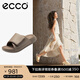 愛步（ECCO）拖鞋女外穿居家兩用 夏季百搭軟底泡芙鞋一字涼拖 科摩206683 灰褐色20668301674 39