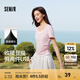 森馬（Semir）短袖t恤女短款緊身假兩件上衣2025夏裝新款收腰顯瘦U領(lǐng)撞色套頭衫 橡皮粉61216 2XL