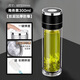 定制一鍵開(kāi)蓋車(chē)載雙層玻璃杯辦公室保溫速開(kāi)水杯茶杯茶水分離水杯 350ml黑色速開(kāi)雙層加厚防爆防漏加茶漏 350