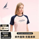諾帝卡（NAUTICA）【商場同款】女裝25春夏新款莫代爾撞色印花短袖T恤女52TO06 桃粉62P M