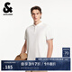 杰克·瓊斯（JACK&JONES）男裝商務(wù)休閑全棉logo刺繡織花袖口合體翻領(lǐng)休閑短袖225206054 A06雪白色 常規(guī) L