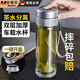 妙普樂(lè)德國(guó)水杯雙層玻璃杯泡茶杯茶水分離茶杯摔不爛的玻璃杯帶蓋高顏值 禮盒款【高端銀】雙層加厚 300ml