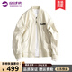 Lee Srtroi美式高街立領(lǐng)工裝飛行員夾克男女同款潮牌拉鏈設(shè)計(jì)感棒球服外套 象牙白 XL