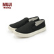 無(wú)印良品（MUJI）男女通用 不易沾水 懶式運(yùn)動(dòng)鞋小白鞋 帆布鞋 男鞋女鞋 黑色 255mm /41碼（尺碼偏大拍小一碼）