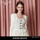 糖力【商場(chǎng)同款】仙女芭蕾 秋季新款蕾絲邊兩件套針織衫女 白色 常規 S