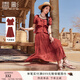 香影度假風(fēng)紅色套裝裙女2025夏季新款一整套搭配短袖半身裙兩件套 暗紅 M