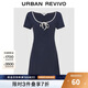 UR2025秋季新款女裝休閑撞色邊系帶短袖連衣裙UYY750130