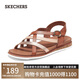 斯凱奇（Skechers）涼鞋女士夏季平底休閑女鞋百搭透氣通勤涼拖鞋外穿沙灘鞋114709