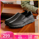 斯凱奇（Skechers）男鞋休閑商務鞋秋季一腳蹬厚底板鞋軟底舒適樂福鞋豆豆鞋77157