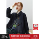 范思藍(lán)恩范思藍(lán)恩22FS4106韓系氣質(zhì)牛角扣大衣女秋冬學(xué)院風(fēng)雙面羊毛呢外套 藏青色 XS