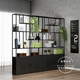 建唐工業(yè)風(fēng)鐵藝屏風(fēng)隔斷客廳玄關(guān)辦公室多層置物架收納儲物柜落地書(shū)架 200x25x200（長(cháng)度x深度x高度）