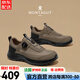 夢(mèng)特嬌（MONTAGUT）男鞋夏季透氣網(wǎng)面鞋男2025新款軟底百搭休閑鞋男士旋紐運(yùn)動(dòng)鞋增高 卡其 -頭層牛皮網(wǎng)面 41 （皮鞋碼）=運(yùn)動(dòng)鞋42碼