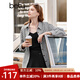 百圖betu女裝秋季新款短外套質(zhì)感格子小香風(fēng)長(cháng)袖襯衫外套2309T54 黑色 L