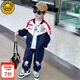 G.DUCKKIDS聯(lián)名奧特曼衣服男童套裝春秋2025新款拼接連帽兒童衛(wèi)衣褲子兩件套 奧特曼機(jī)車服藏青 110 （建議身高100cm 4-5歲）cm