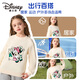 迪士尼春秋上衣中大童女生圓領(lǐng)衛衣休閑上裝套頭衫學(xué)院風(fēng)不加絨女孩印花
