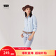 Levi's李維斯冰酷系列25年春夏新款女士美式刺繡商務(wù)休閑牛仔襯衫 淺藍(lán)色 003YP-0000 S