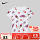 NIKE 耐克童裝2025年夏季男女童冰淇淋圖案印花T恤兒童百搭時(shí)尚短袖