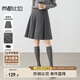 尚都比拉職場通勤a字百褶短裙高級百搭顯瘦小個子半身裙女 灰色 XL