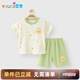 優(yōu)奇寶寶夏季套裝嬰兒夏天短袖衣服薄款夏天分體夏裝嬰幼兒洋氣小套裝