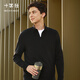十如仕長(cháng)袖t恤男半拉鏈輕衛衣2025秋冬新品打底衫商務(wù)休閑內搭 半拉鏈款-黑色 L