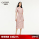 歌莉婭國風(fēng)旗袍女夏季2025新款櫻花粉氣質(zhì)新中式連衣裙1C3R4K14F 06D杏底印花 M