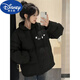 迪士尼（Disney）2025新款爆款黑色羽絨棉服冬季女大童初中高中學(xué)生寬松面包服外套 黑色 【寬松版/中長(cháng)款/加 厚/減齡】 110 M(90-110斤)