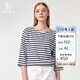 哈吉斯（HAZZYS）女裝25春PHIZ七分袖T恤ABTSE0CAX05 藏青色NV XL(170/92A42)
