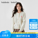 巴拉巴拉balaone童裝兒童針織開(kāi)衫衣服外套女童2025新款春秋甜美毛衫洋氣 白色調00411 120