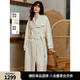 ELLE【100%綿羊毛】米白色長(cháng)款雙面呢大衣女2024冬裝新款毛呢外套 米白 S