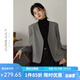 嘉茱莉秋季休閑西裝外套女小西服上衣嘉茱莉新款氣質(zhì)英倫風(fēng)短款小西裝 極致灰 M