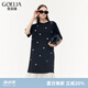 歌莉婭miu系連衣裙夏裝新品運(yùn)動(dòng)風(fēng)設(shè)計(jì)感假兩件針織通勤小黑裙1E3J4H280 00B黑色 S