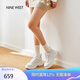 NINE WEST/玖熙小白鞋女休閑鞋系帶厚底增高百搭女鞋 NR510809CK 白色36