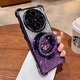 殼韻 磁吸帶支架適用vivoy300pro+手機殼新款x200pro電鍍x100氣囊防摔y500鏡頭全包女x90硅膠x80保護套 [暗夜紫-漸變閃粉]帶閃粉磁吸支架 vivoY300Pro+