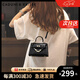 CADUNI KAISER牛皮包包女包新款凱莉包輕奢斜挎單肩包生日七夕情人節(jié)禮物送女友 【黑色】送老婆高級實用 高端品牌小眾百搭休閑小包