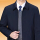 清倉斷碼爸爸裝棉服男2025新款男裝棉衣秋冬季中老年翻領(lǐng)高檔外套 藍色/春秋薄款 【拉鏈款】789 2XL 建議140-155斤