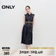 ONLY夏季通勤氣質(zhì)無袖翻領(lǐng)中長款牛仔連衣裙女|124242015 J37 1000洗水藍牛仔 S 160/80A