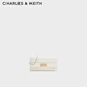 CHARLES&KEITH金屬鏈條鎖扣小方包長(cháng)款錢(qián)包生日禮物CK6-30681192 Cream奶白色 XS