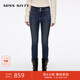 MISS SIXTY2025冬季新款復合絨牛仔褲女雙扣腰顯瘦修身小腳鉛筆褲 深藍 28