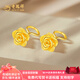 老鳳祥山茶花微微開黃金耳釘足金耳環(huán)經(jīng)典耳飾送女友老婆七夕節(jié)生日禮物 經(jīng)典山茶花耳釘(約2.65g)