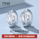 TTMIX時尚摩登鉑金耳扣女士耳環(huán)pt950閃亮車花白金耳飾 7.1-7.3g