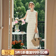 Olrain【度假風(fēng)流蘇鏤空蕾絲套裝】歐芮兒時(shí)尚套裝女夏季女裝兩件套 奶茶杏 L