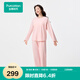 全棉時(shí)代女士睡衣【7A抗菌帶杯墊】針織舒彈家居服套裝
