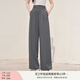 香影【黑科技涼感】綠色闊腿褲子女高腰2025夏裝新款松弛感拖地褲 中灰 S 155/80A/85-95斤