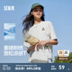 森馬（Semir）迪士尼短袖t恤女中長款寬松圓領(lǐng)上衣25夏新款涼感重磅刺繡打底衫 本白10102 M