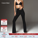 Calvin KleinJeans25春秋女士美式復古懷舊微彈ck高腰喇叭褲牛仔褲47B948G CLT-牛仔黑 27